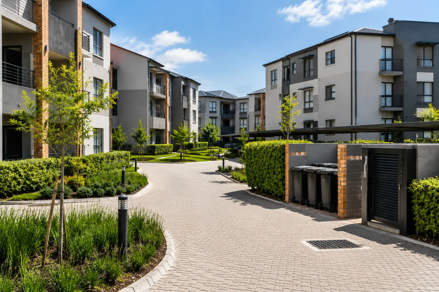Professional pest control service at a managed residential property