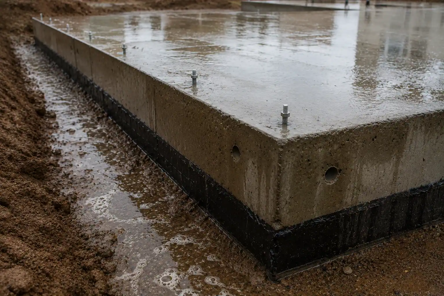 Prepared building foundation before pre-construction termite treatment in Gauteng
