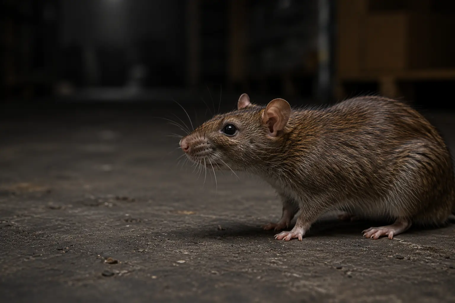 Close-up of a rodent in a trap